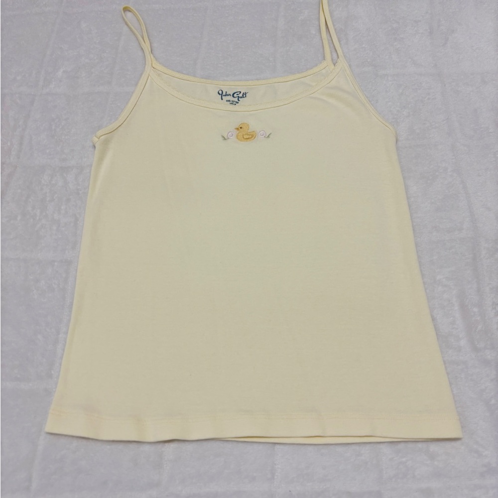 John Galt Butter Yellow Tank With Duck Embroidery